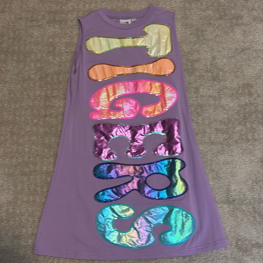 Queen of Sparkles purple iridescent tigers’ tank dress size XS!!